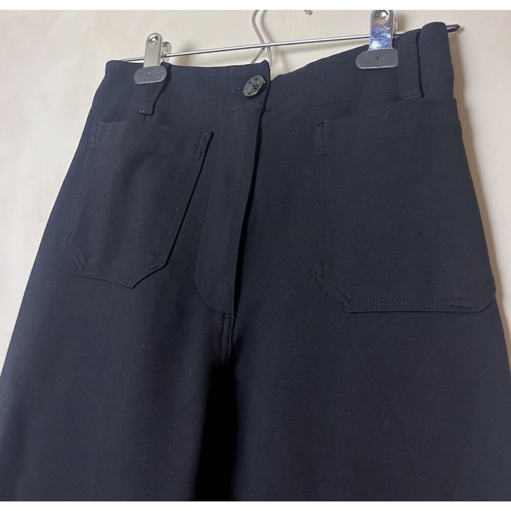 Quince Ultra Stretch Wide Leg Cropped Ponte Pants Sz 4 Black Office Casual - Picture 4 of 9